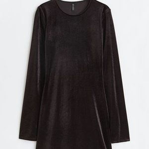 NWT Black H&M Divided Velour Dress